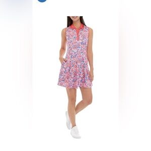 Pro Tour Sleeveless Floral Printed Flounce Dress Pockets Tennis Golf Size XL
